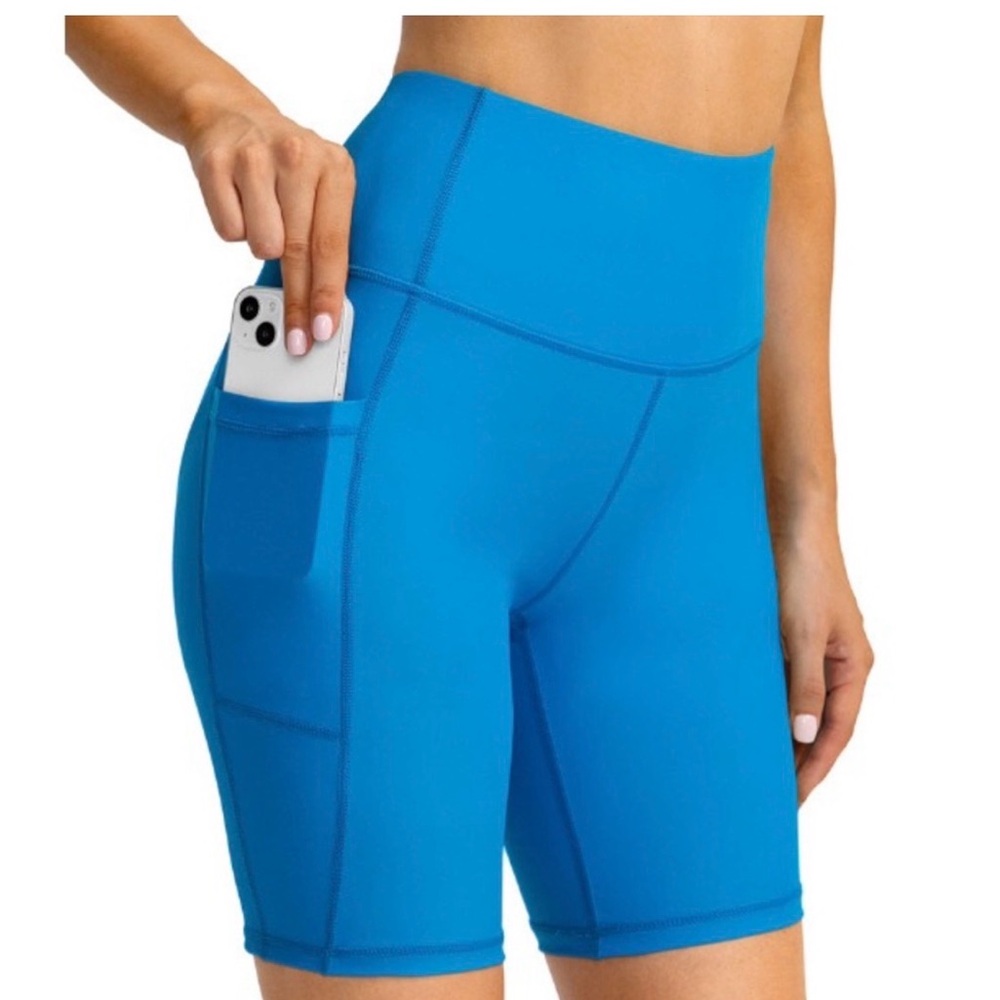 Women's Blue High-Waisted Shorts